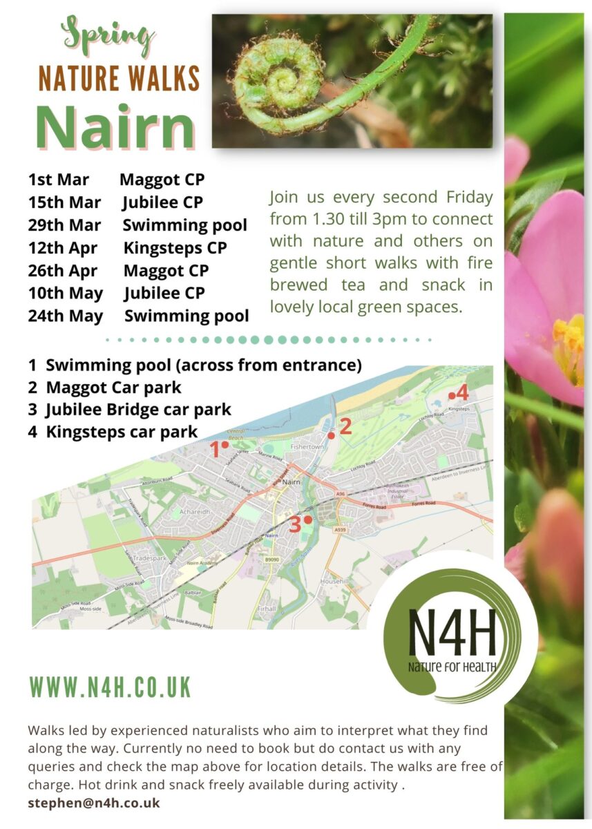 list of locations for nature walks in nairn