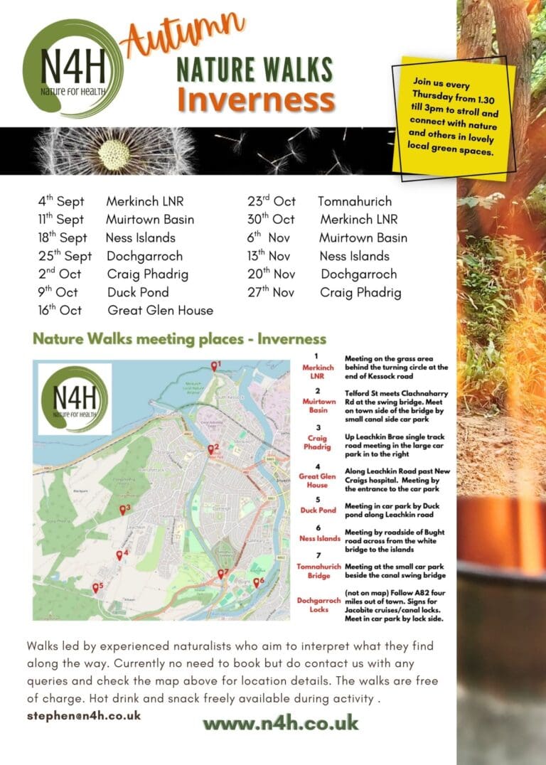 Inverness nature walks for wellbeing Autumn 2025