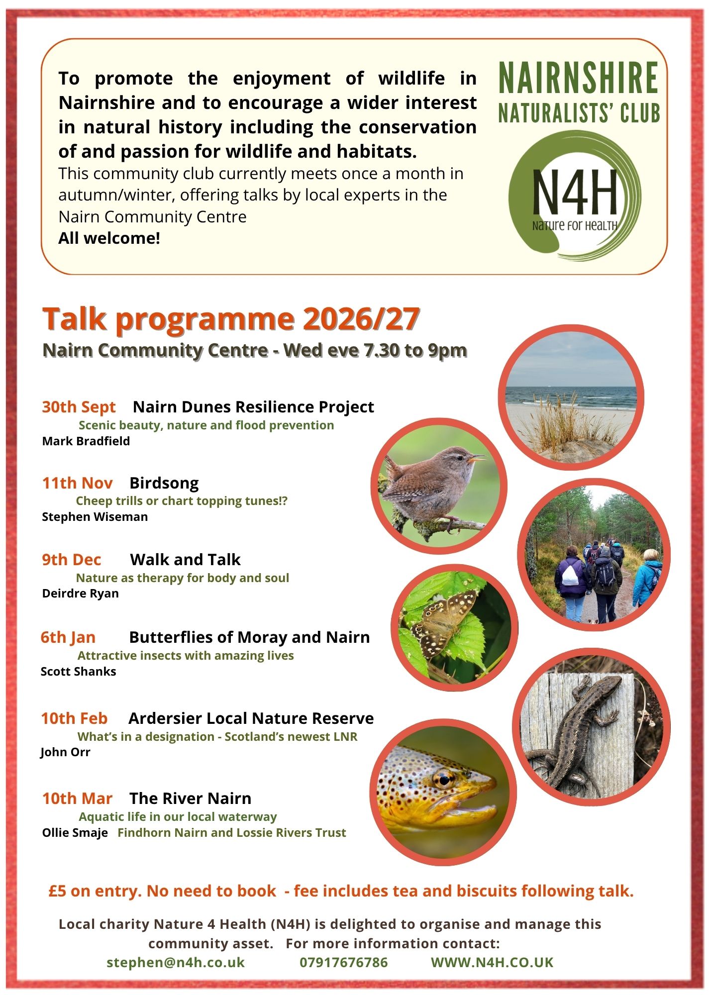Nairnshire naturalists dates winter 2026